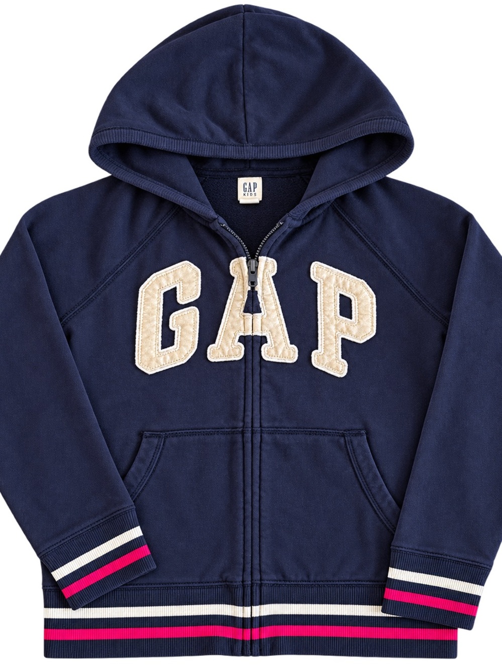 GAP Kids Navy Varsity Logo Full Zip Hoodie Size 10